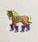 Horse Wearing Purple Cowgirl Boots, Western, Embroidered, Iron on Patch